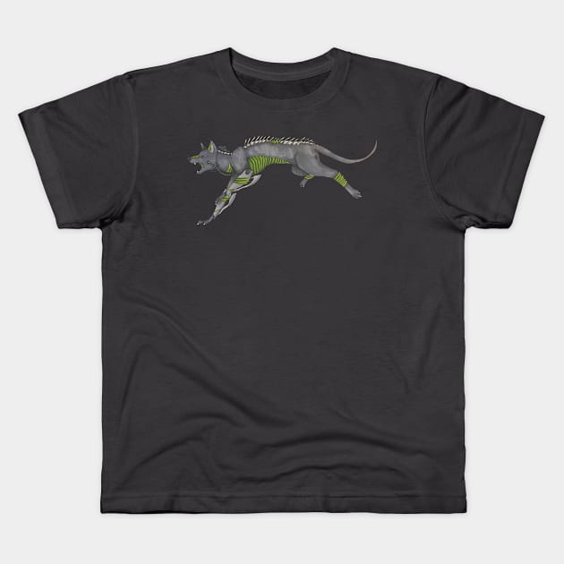 Sci fi monster dog Kids T-Shirt by Fallcrown